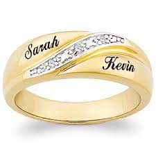 10k Gold Mens Engraved Name Diamond Wedding Band Diamond Wedding Bands Mens Diamond Wedding Bands Mens Rings Wedding Diamond