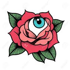 Neo traditional roses traditional tattoo flowers traditional tattoo design flash art tattoos kunst tattoos tattoos skull tatoos rose flower tattoos flower tattoo designs. Old School Rose Tattoo With Eye Traditional Black Dot Style Royalty Free Cliparts Vectors And Stock Illustration Image 98542053