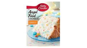 2 ingredient cake m 2 ingredient cake mix together, 1 angel food cake mix (dry) and 1, 20 or 22 ounce can of fruit pie filling. Betty Crocker Angel Food Cake Mix Directions