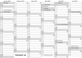 Kalender For 2021 Med Helgdagar Och Veckonummer Online Almanacka Med Veckor Allmanna Helgdager Roda Dagar A4 Gratis Download Print Pdf