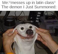 Spread the word with this variant of the smile dog sticker! Image Tagged In Forced To Smile Dog Demon Funny Memes Imgflip