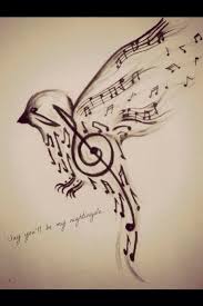 Nightingale Music Drawings Musical Art Music Tattoos