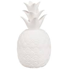 Ananas Lumineux Led En Ceramique Blanche Maisons Du Monde Ceramic Light White Ceramics Trending Decor