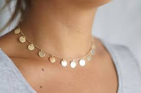 Circle Tags Necklace Gold Coin Choker Necklace Mini Coin Etsy Coin Choker Coin Choker Necklace Gold Coin Jewelry