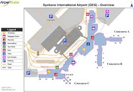 Spokane Spokane International Geg Airport Terminal Map Overview Airport Guide Airport Map Spokane International Airport