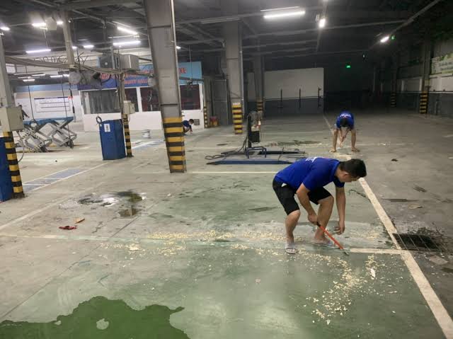 Quy trình thi công sửa sàn Epoxy xuống cấp chuẩn kỹ thuật