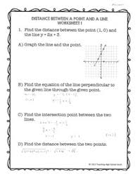 Search on info.com for precalculus worksheet. Precalculus Geometry Distance Between A Point And A Line Worksheets And Proof