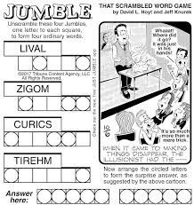 Can solve in this fun puzzle game. Jumble Puzzle Brain Magic Boomer Magazine