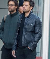 The winter soldier, and saves him in captain america: The Falcon And The Winter Soldier Bucky Barnes Leather Jacket