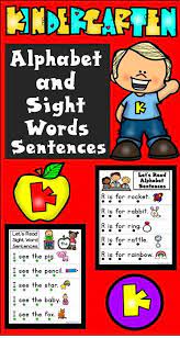 Kinder Alphabet And Sight Words Sentences Combo Sight Words Kindergarten Readiness Skills Sight Words Sentences