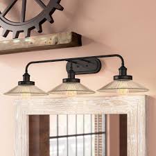 Lisbeth 3 Light Dimmable Oil Rubbed Bronze Vanity Light Vanity Lighting Industrial Vanity Light Antique Mirror Glass