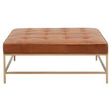 This tufted button large square ottoman comes upholstered in smooth faux leather with dense foam padding for a luxurious seating experience. Large Brown Leather Ottoman Coffee Table