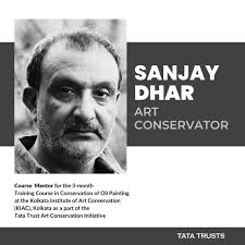 Building Faculty Sanjay Dhar, an art conservator with over 35 years of  experience, led the first iteration of the 3-month Training Course in  Conservation of Oil Paintings, supported under the Trusts' Art