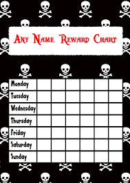 Black White Skull Crossbones Pirate Reward Chart
