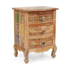 Tired of your boring old night stand? Ailey Handcrafted Boho Mango Wood 3 Drawer Nightstand Natural Christopher Knight Home Target