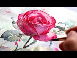 750 Watercolor Tutorial For Beginners How To Paint A Rose In 5 Steps Youtube Watercolour Tutorials Watercolor Paintings Tutorials Painting Tutorial
