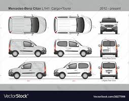 Mercedes Citan Cargo And Tourer L1h1 2012 Present Vector Image On Vectorstock Mercedes Car Wrap Cargo