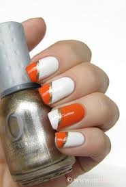 Black And White Striped Nails Halloween Nail Polish Reviews Nail Art And More Orange Nail Art Orange Nails White Nails