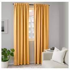 Majgull Room Darkening Curtains 1 Pair Yellow 57x98 Ikea In 2021 Room Darkening Curtains Yellow Curtains Living Room Room Darkening