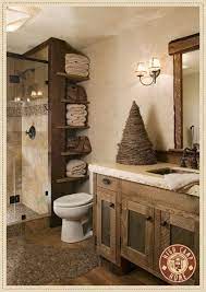 Glamorous natural wood bathroom vanity with refined rustic. Warm Modern Rustic Bathroom Rustic Bathrooms Bathrooms Remodel Rustic Bathroom Decor