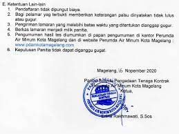 Lowongan instansi mahelang / lowongan kerja sales motoris. Lowongan Kerja Perusahaan Umum Daerah Air Minum Kota Magelang Tingkat Sma D3 S1 November 2020 Rekrutmen Lowongan Kerja Bulan Mei 2021