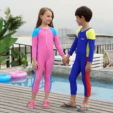 Find More Wetsuit Information About Long Sleeve Children Wetsuit For Boys And Girls Front Zipper One Piece Kid Kids Swimwear Girls Swimwear Girls Kids Swimwear