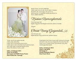 Contoh Undangan Pernikahan Kristen
