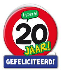 Cadeau 20 Jaar Verras De Jarige Met Een Wenskaart Verkeersbord 20 Jaar