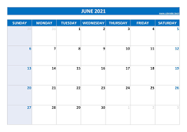 June 2021 calendar -Calendar.best