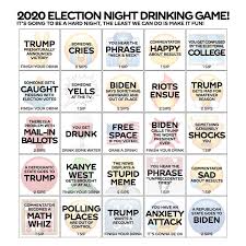 My Very Own 2020 Election Night Drinking Game Bingo Drink Responsibly Politicalhumor