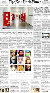 September 10, 2011 12:02 pm. The New York Times In Print For Monday May 11 2020 The New York Times