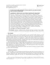 Pdf Human Health Risk Assessment For Aluminium Aluminium Oxide And Aluminium Hydroxide