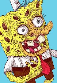Bob esponja zombie attack completo. Bob Esponja Decadente Ilustracion Por Beto Garza Spongebob Drawings Drawing Artwork Character Sketches