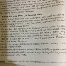 Ppki saat menggelar rapat atau sidang pertama pada 18 agustus 1945. Apa Hasil Sidang Ppki Tanggal 18 Agustus 1945 Brainly Co Id