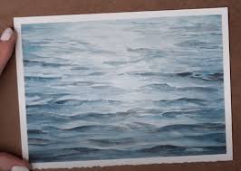 This is a print of original watercolor painting, 4 x 11 including a border on all sides, printed on acid free heavyweight paper. Easy Ocean Watercolor Painting Tutorial Watercolor Classes