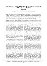 For more information on stpm registration and related information, please click here. Pdf Testing The Weak Form Market Efficiency The Case Of Amman Stock Exchange