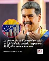 La economía de Venezuela creció un 3,9 % el año pasado respecto a 2023,  dice ente autónomo  https://robertocavada.com/internacionales/2025/01/21/la-economia-de-venezuela-crecio-un-39-el-ano-pasado-respecto-a-2023-dice-ente-autonomo/  #RobertoCavada ...