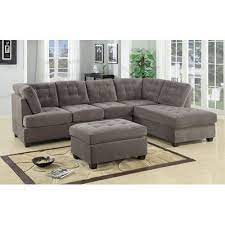 Aedesia Piece Waffle Suede Sectional Sofa With Square Stitching Pattern Sectional Sofa With Chaise Sectional Sofa Grey Sectional Sofa