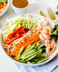 Spring Roll Salad with Peanut Dressing