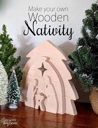 Wooden Nativity Set Tutorial Easy With A Free Scroll Saw Pattern Wooden Nativity Sets Christmas Wood Crafts Scroll Saw Patterns Free