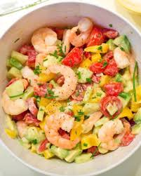 Recette Minceur Salade Grecque De Tomates Avocats Et Crevettes Parfait Pour Recette Salade Recettes De Cuisine Cuisine