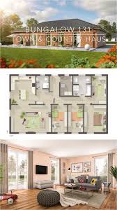 Country House Bungalow 5 Room Solid House Modern With Clinker House Ideas With Floor Plan Dream House Ki Haus Bungalow Grundriss Bungalow Architektur Haus