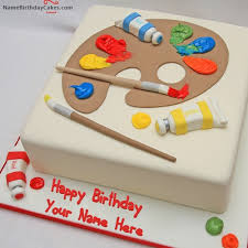 Birthday Cake For Artist With Name Happy birthday, an expression of good will offered on a person's birthday. birthday cake for artist with name
