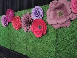 Maybe you would like to learn more about one of these? Sneak Peek At Today S Install With Sigpartyrentals Nearly 40 Feet Of Boxwood Hedge With Huge Jewel Tone Paper Flower Blooms Dancing Across The Stage Pa
