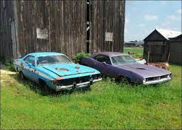 2 Cudas At A Sod Farm In New Jersey Barn Find Cars Junkyard Cars Cool Old Cars