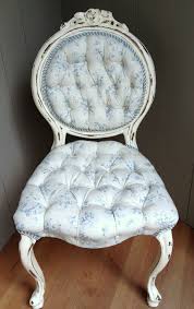 vintage upholstered boudior chair with chalk paint frame teal dining chairs leather chaise lounge chair vanity chair