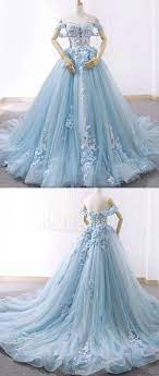 Light Blue Tulle Ball Gown Wedding Dress With Lace Formal Dress Cheap Wedding Dress 8102709 Blue Ball Gowns Ball Gowns Prom Prom Dresses Lace