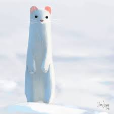 It S Been Real Hot Lately Here S Something Cool Sketch Art Character Painting Hot Summer Cool Cold Snow Weasel White Er Art Creature Art Cute Art