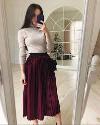 I Love Fashion And Beauty On Instagram ستايلااات تنناير المخمل أنيقة جدا أول تنوره موجوده نفسها من شي ا Fashion Outfits High Waisted Skirt