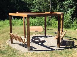 Brick and mortar fire pit plan. We Built A Fire Pit Gazebo Swingset Album On Imgur